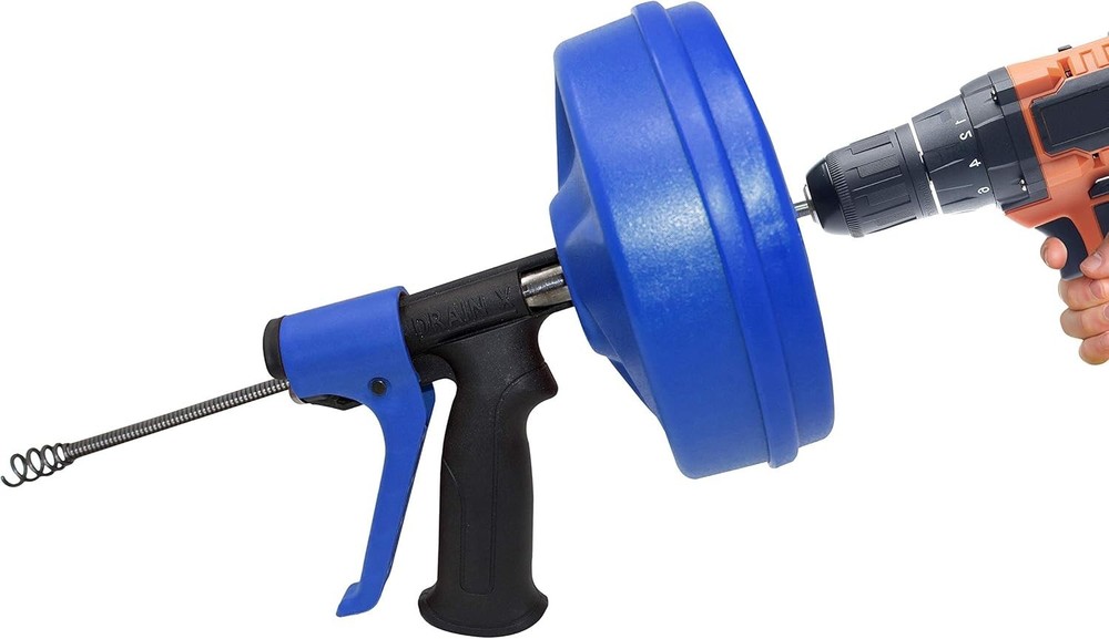 SPINFEED 35FT Drain Snake Auger: Automatic Extend & Retract for Quick Solutions