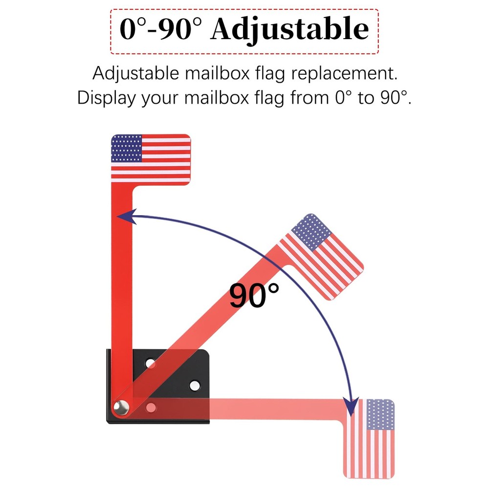 Mailbox Flag Replacement Kit Metal Red Flag Wood Wall Mailboxes Accessory