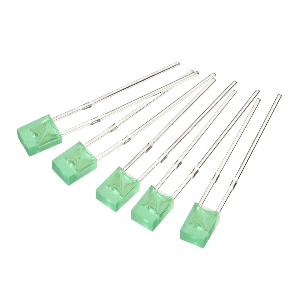 200Pcs 2x3x4mm Light Diode Rectangular Bright LED Lamp Bulb Yellow Green