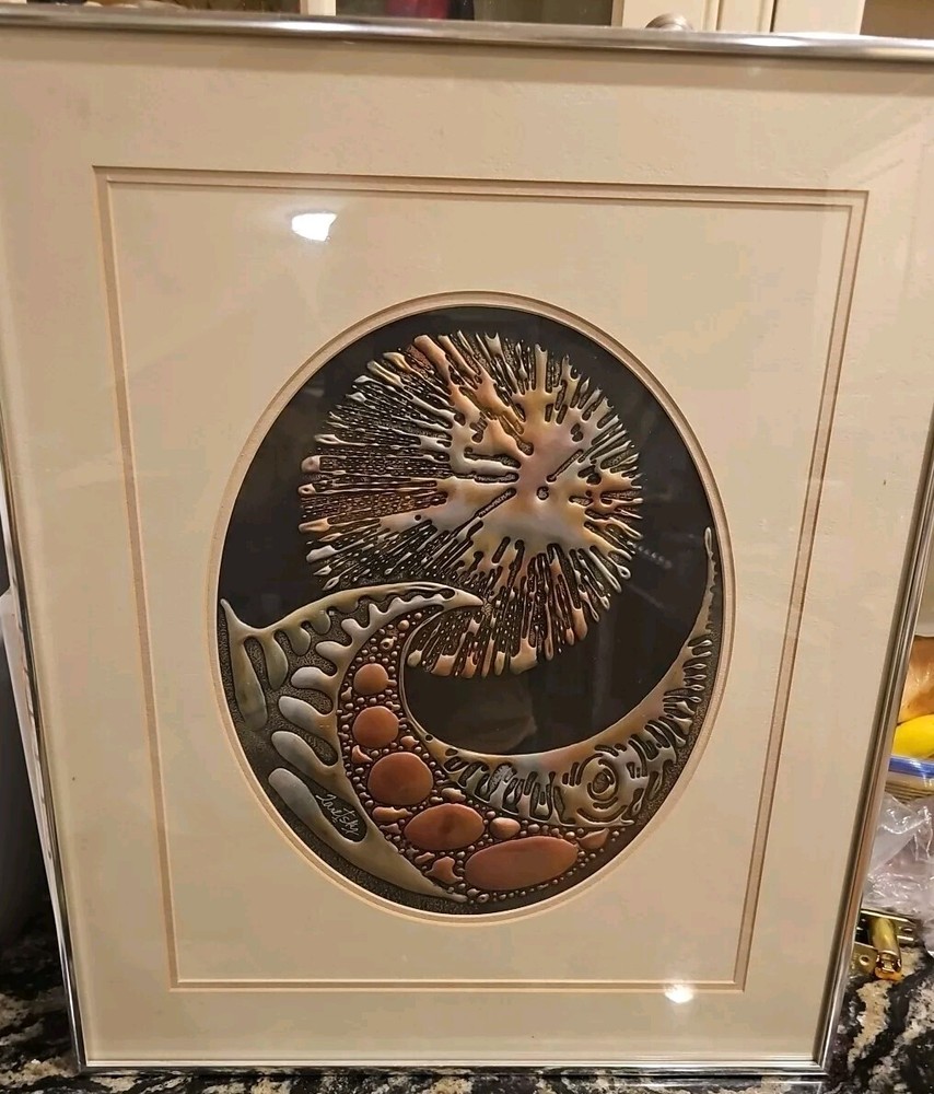 Joel Zaretsky Signed Abstract Mixed Media 3D Framed Wall Art Vinyl Copolymer