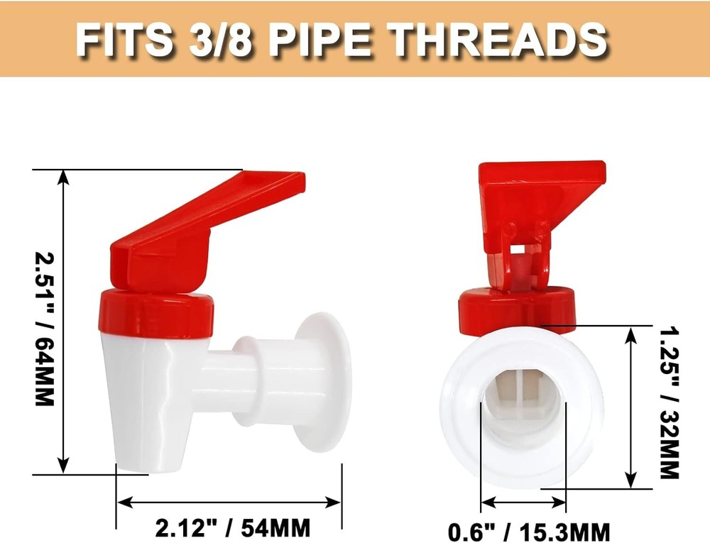 4Pcs Replacement Cooler Faucet, 2 Red and 2 Blue Internal Thread 2Red+2Blue