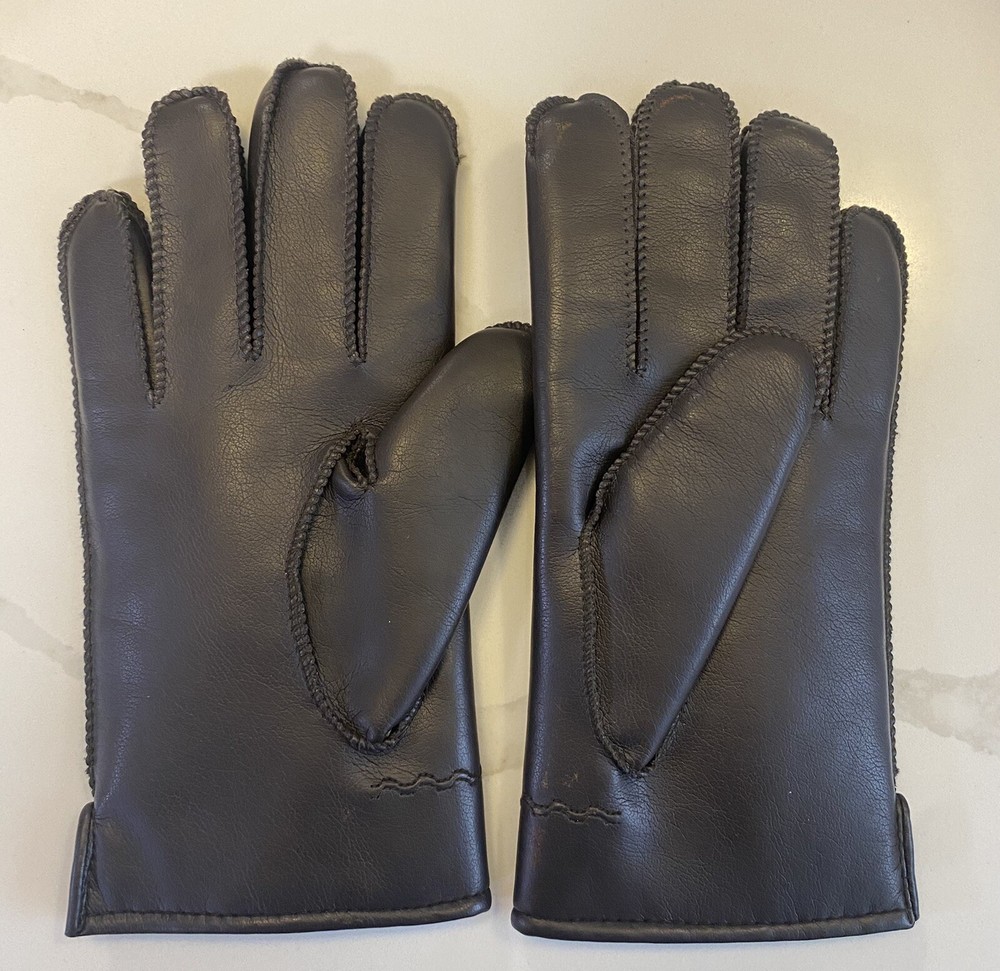 Men's Vinyl Black Gloves Rayon Knit Medium Size New *Defect Needs Sewing*