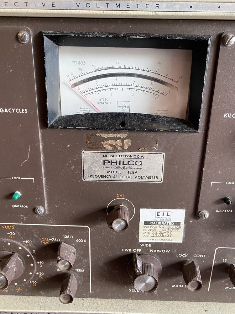 Vintage Rare Philco Sierra Electronic 128A Frequency Selective Voltmeter