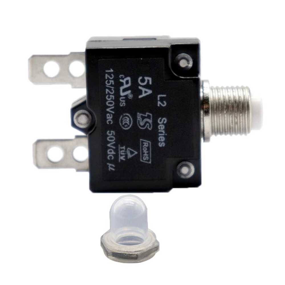 5 Amp Push Button Circuit Breakers with Waterproof Button
