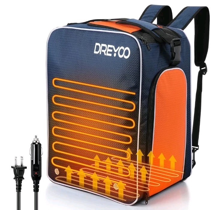 Dreyoo Heated Ski Boot Backpack 55L, 50°C Constant Temperature Boot Bag with AC