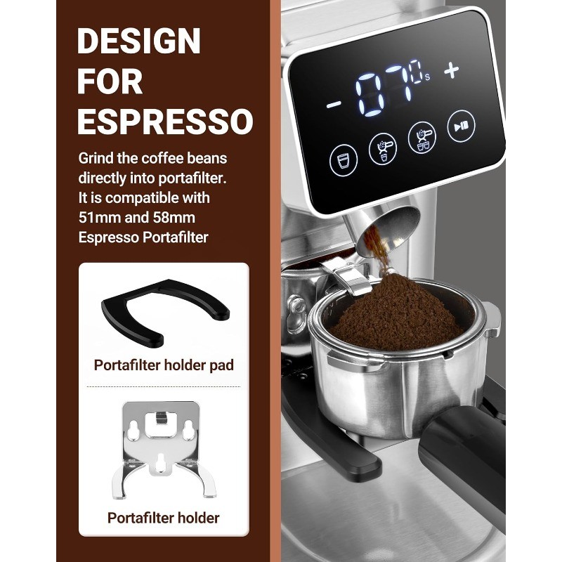 Coffee Grinder, Burr Coffee Bean Grinder for Home Use with 48 Precise