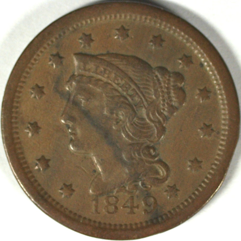 1849 Large Cent VF+