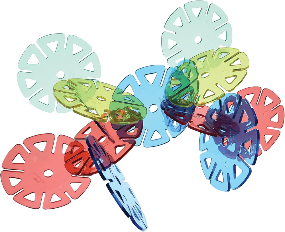 Constructa Interlocking Plastic Disc Toy Building Set, 50 Pieces