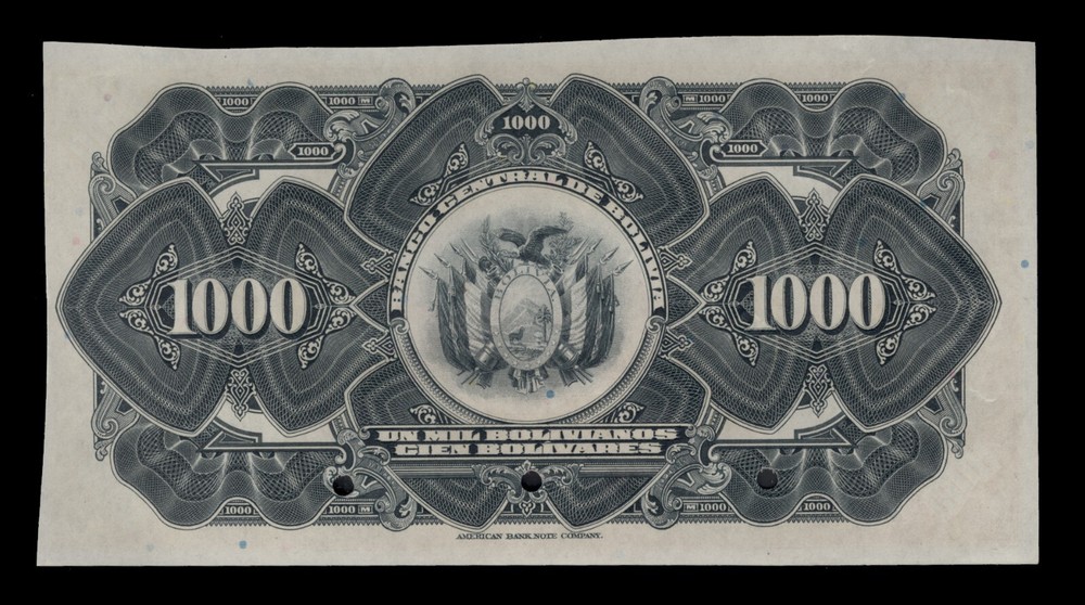 Bolivia P127vs, Specimen Banknote.