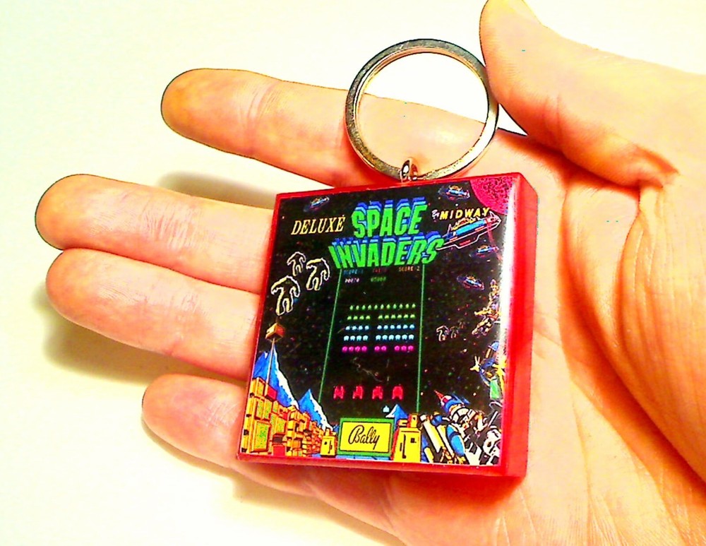 Space Invaders Deluxe Arcade Coin Door accessory Keychain