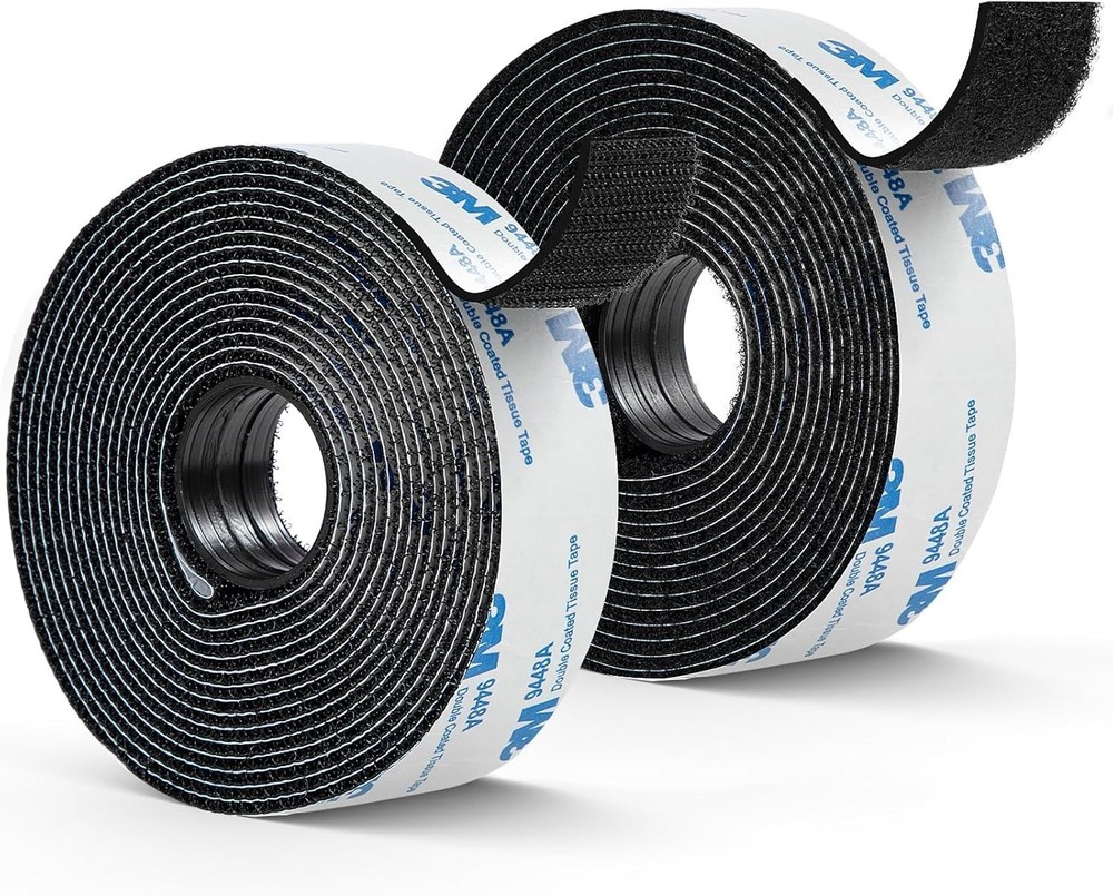 Hook and Loop Tape 1" x 12ft, Self Adhesive Strips with Strong 9448A Backing,