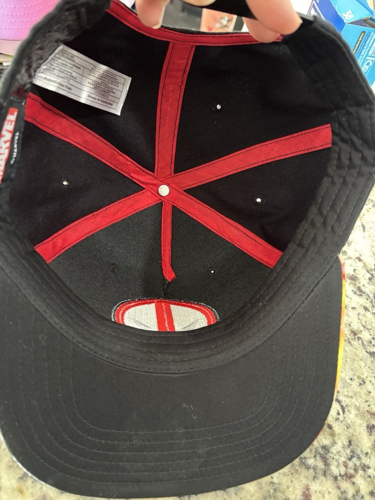 Marvel Deadpool Black Snapback Hat One Size RN#115665 Main Character Deadpool
