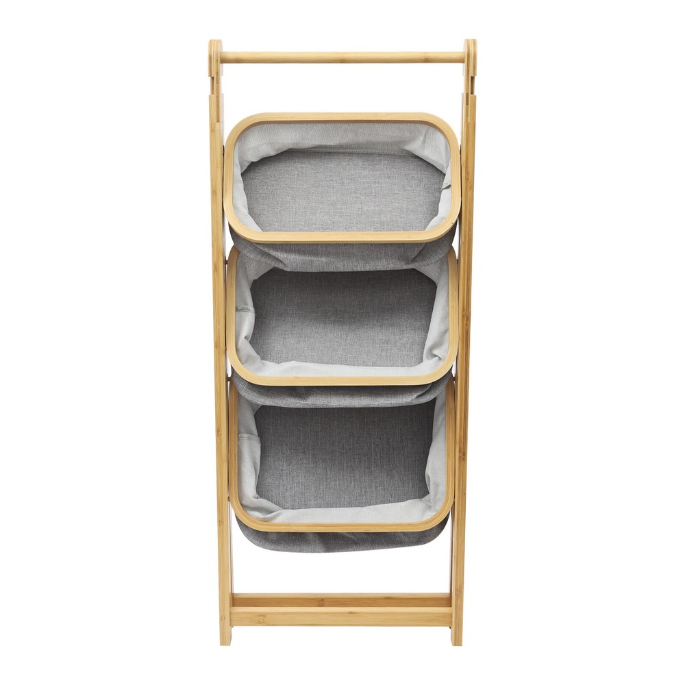 3-Tiers Fold Out Storage Foldable Laundry Baskets Laundry Organizer for Home Use