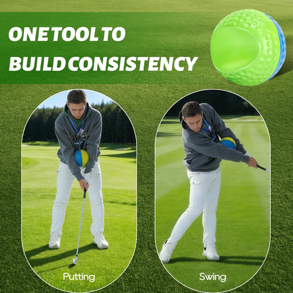 Golf Training Aid Ball – Forearm Connection Swing Trainer for Consistent, Pre...
