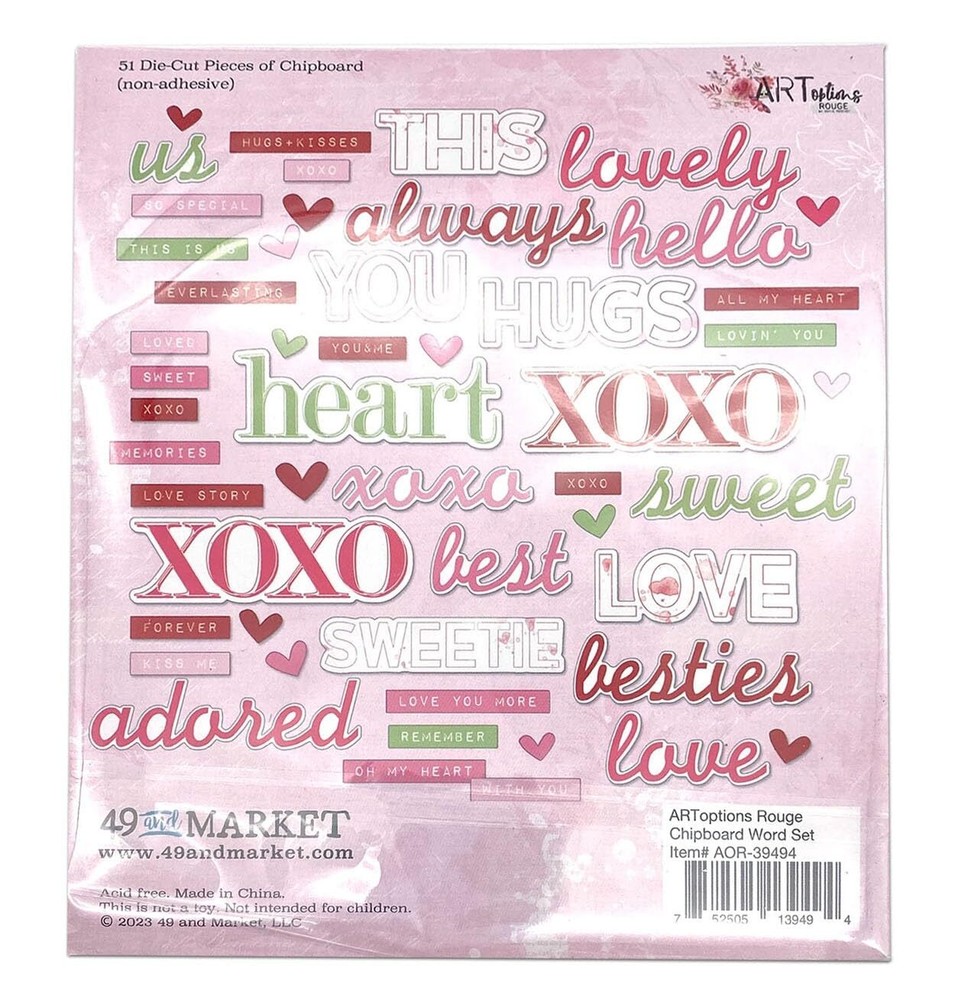 ARToptions Rouge Chipboard Word Set