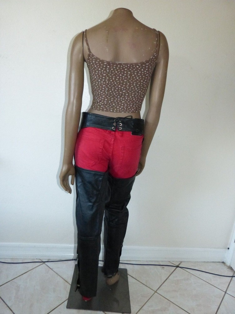 FIRST BLACK LEATHER CHAPS SZ XXS