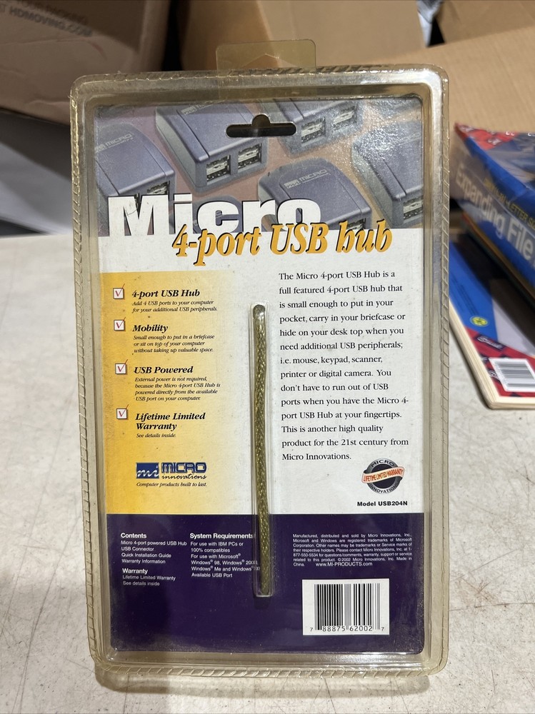 Mi Micro Innovations 4 Port USB Hub Model USB204N