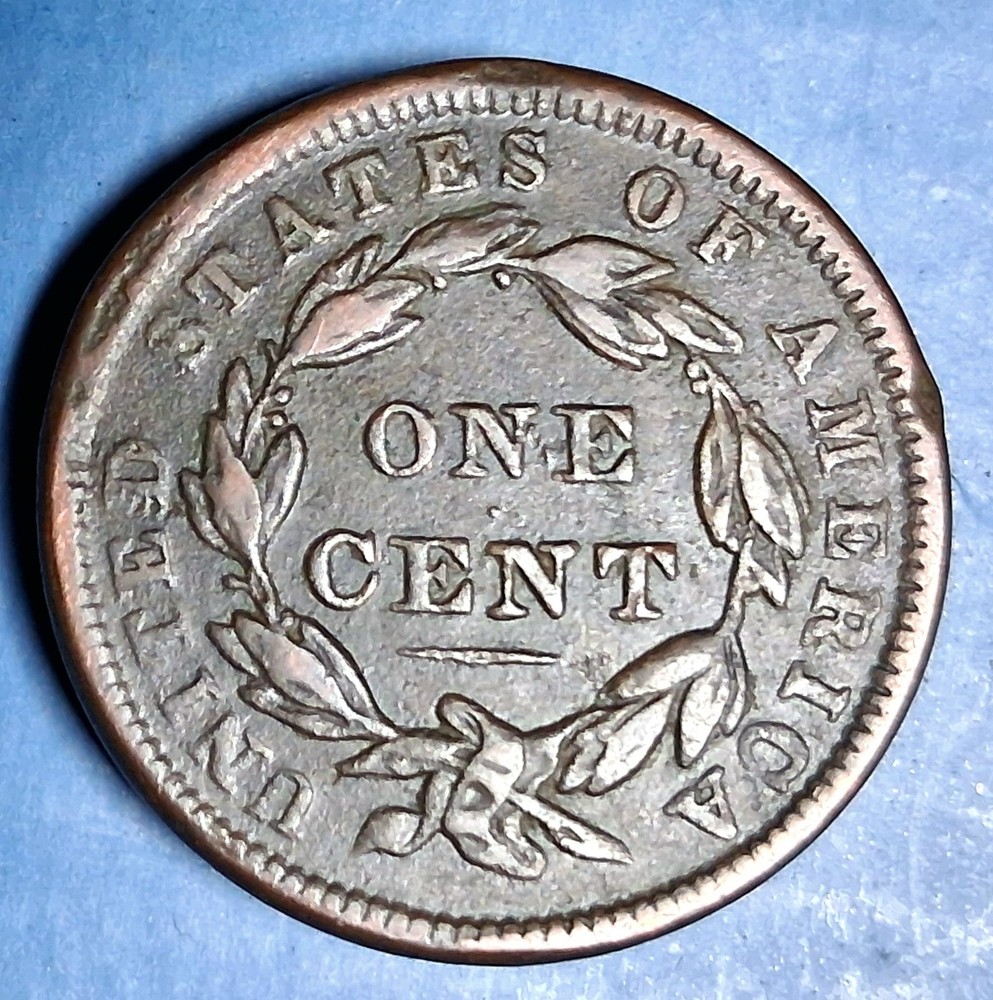 1838 Modified Matron Large Cent. XF Details