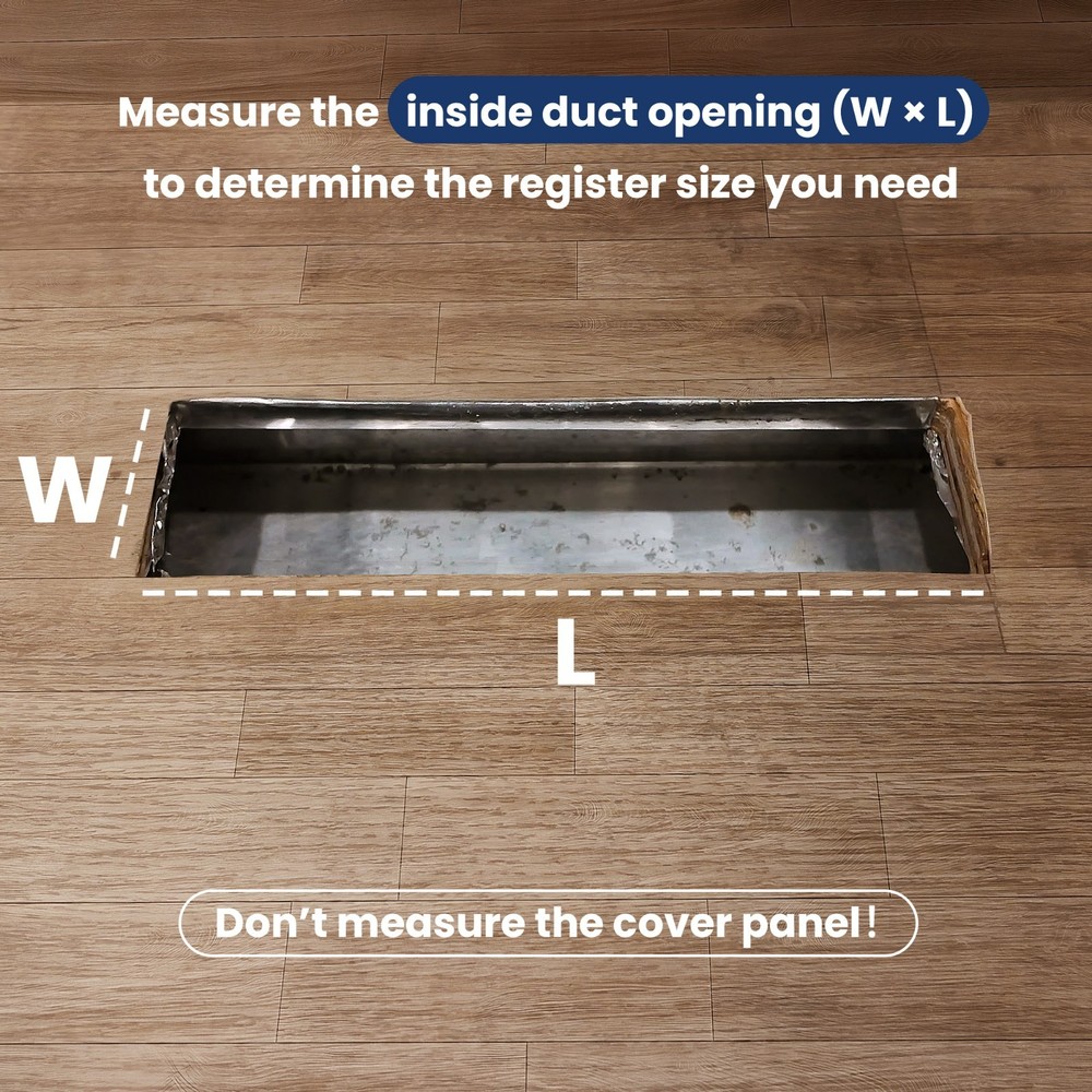 Safoner Aluminum RV Floor Register for 2"x10" Vent with Removable Pet-safe Cover