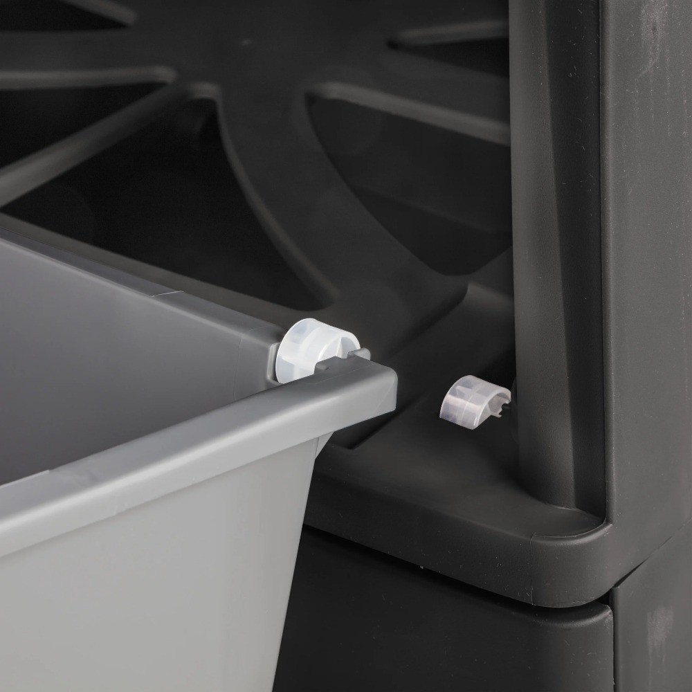 4 Drawer Unit, Durable Plastic Storage Solution for Garages, Dark Gray