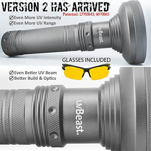 V2 - Black Light UV Flashlight with HIGH DEFINITION with Flood Effect 385
