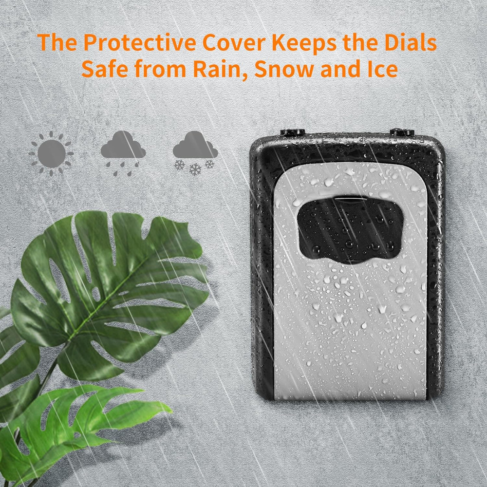 Portable Key Lock Box | 4-Digit Resettable Code | Wall Mount | Gray