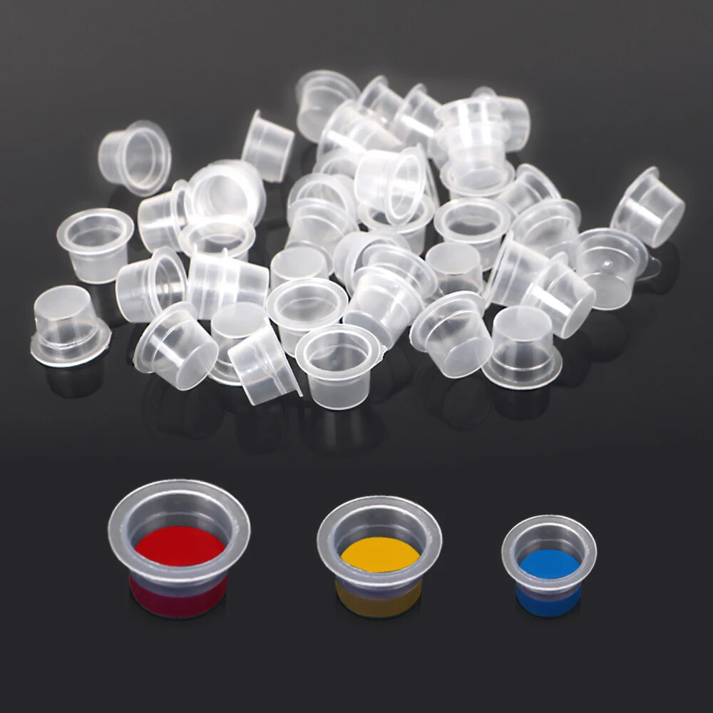 Tattoo Large Medium Small Ink Pigment Cup Ring transparent Microblading Cap Lip