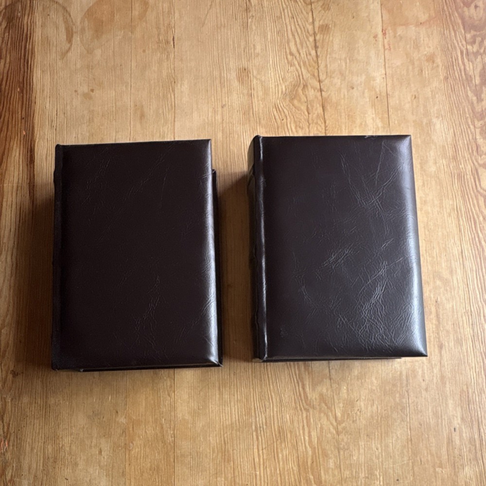 Brown Hideaway Storage Boxes with Secret Compartment, Set of 2