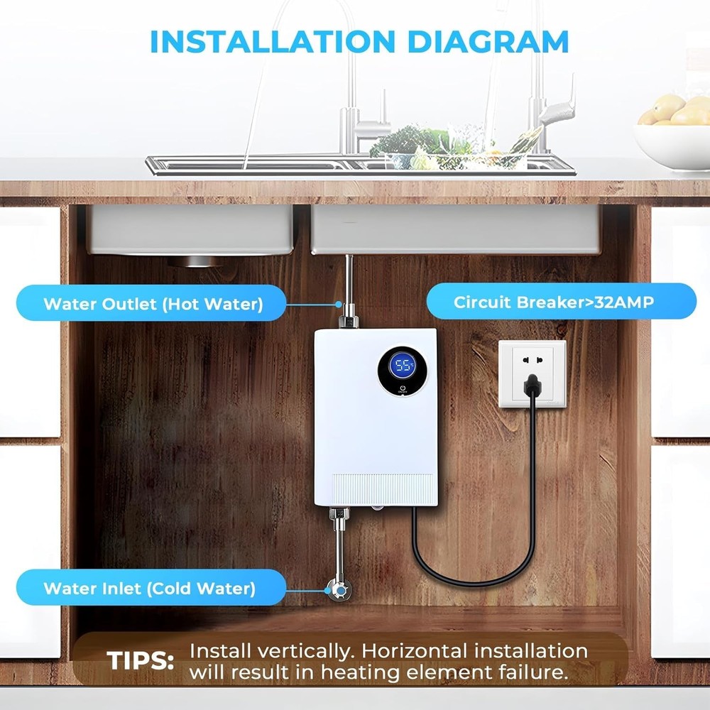 Calentador Instantáneo De Agua Eléctrico Ducha Eléctrica Para Baño Sin Tanque