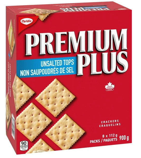 Premium Plus Unsalted Tops Crackers, 900g (2 Pack)