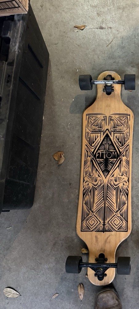Atom Longboard Complete Area 51 Wheels Geometric Deck Design