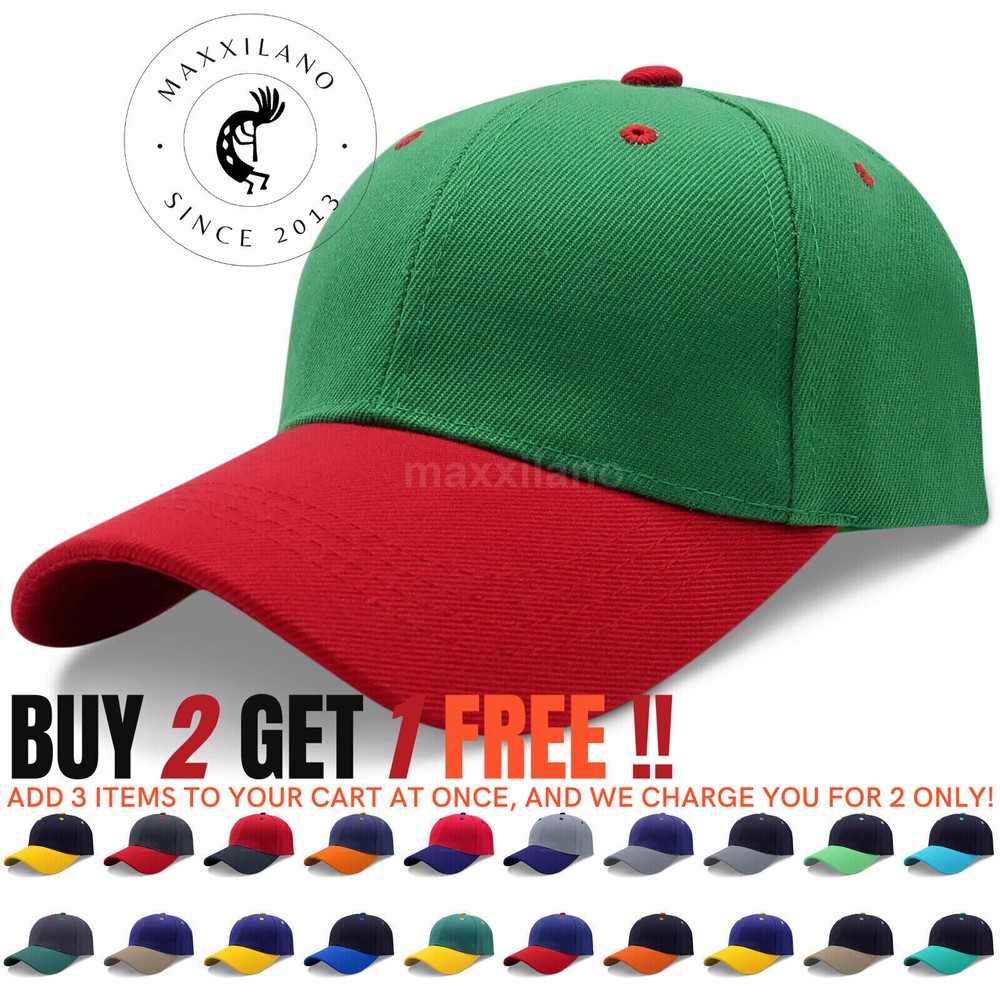 Baseball Cap Plain Trucker  Hat Adjustable Solid Hats Polo Golf Style Visor Caps