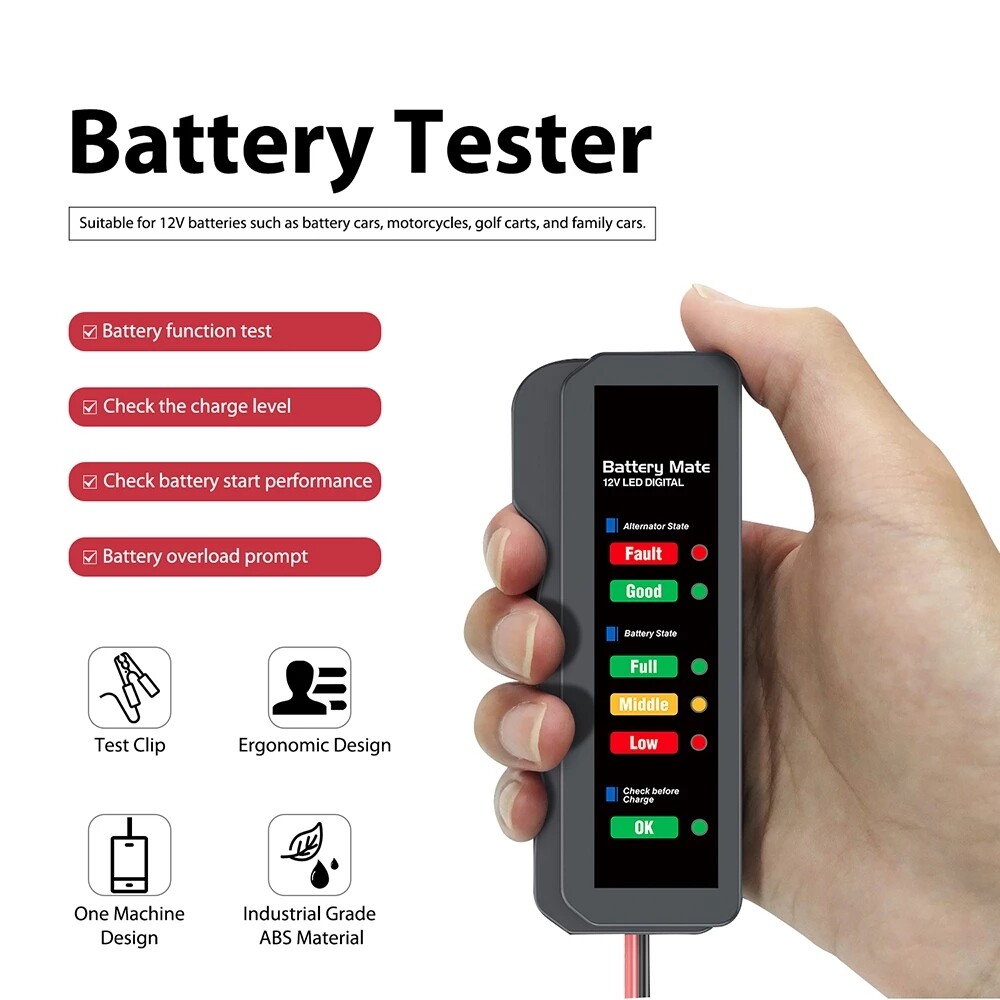 Car Battery Tester Digital Alternator Tester BM310 Vehicle Battery Testing Tool