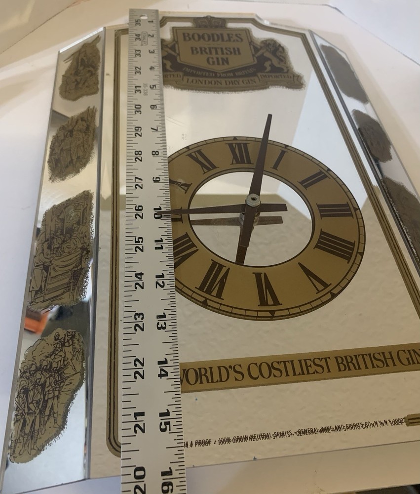 Boodles British Gin, Mirror Clock, Vintage