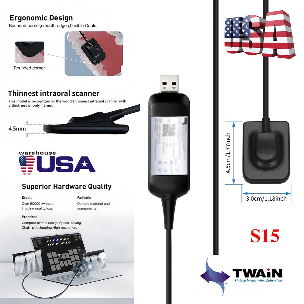 Dental Sensor Unit digital Sensor Image HD Sensor Size 1.5 || Twain