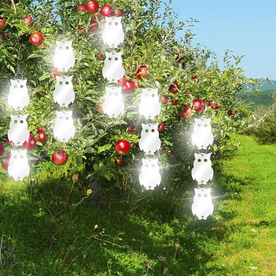 XPCARE 48PCS Bird Scare Devices - Owl Shape Reflective Discs - 48pack