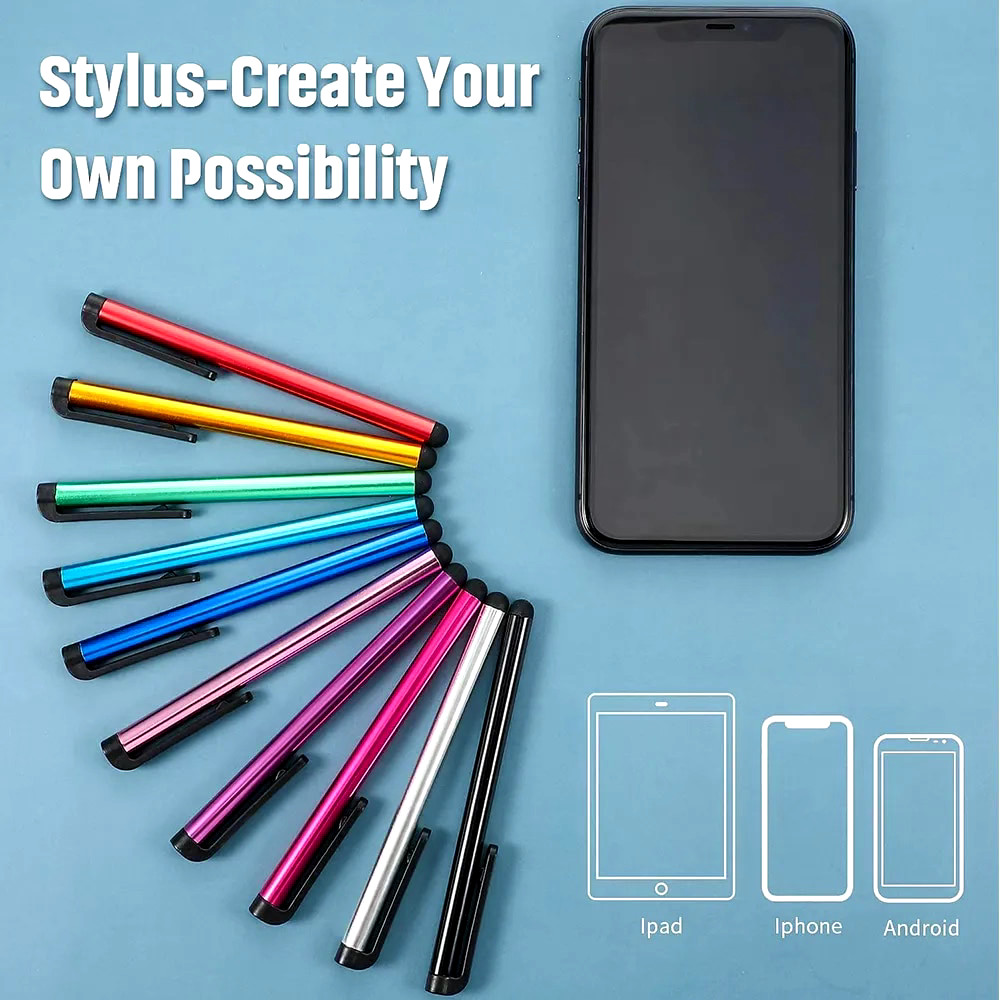 2x Colourful Stylus Pens for use with multiple devices