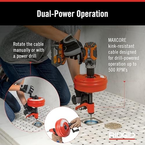 57043 POWER SPIN+ Power Spinner Drain Cleaner Power Spin+ / Red