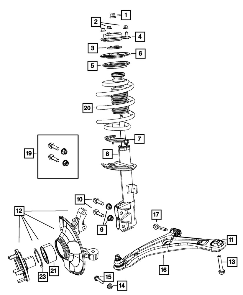 Genuine Mopar Front Knuckle And Hub Left 5181081AC