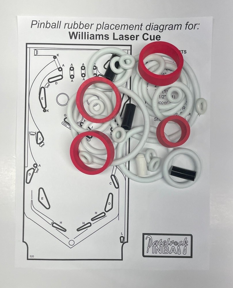 1984 Williams Laser Cue Pinball Machine Rubber Ring Kit
