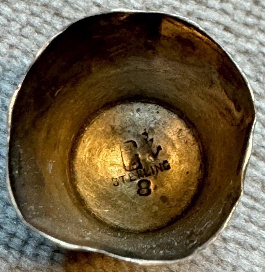 Antique Sterling Silver Thimble size 8