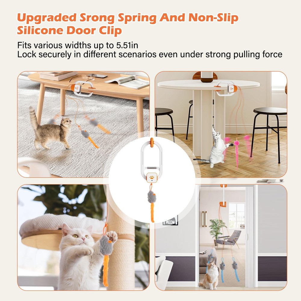 HAPPYCODE Interactive Cat Toy: Flapping Bird & Rotating Feather Teaser Doorway T