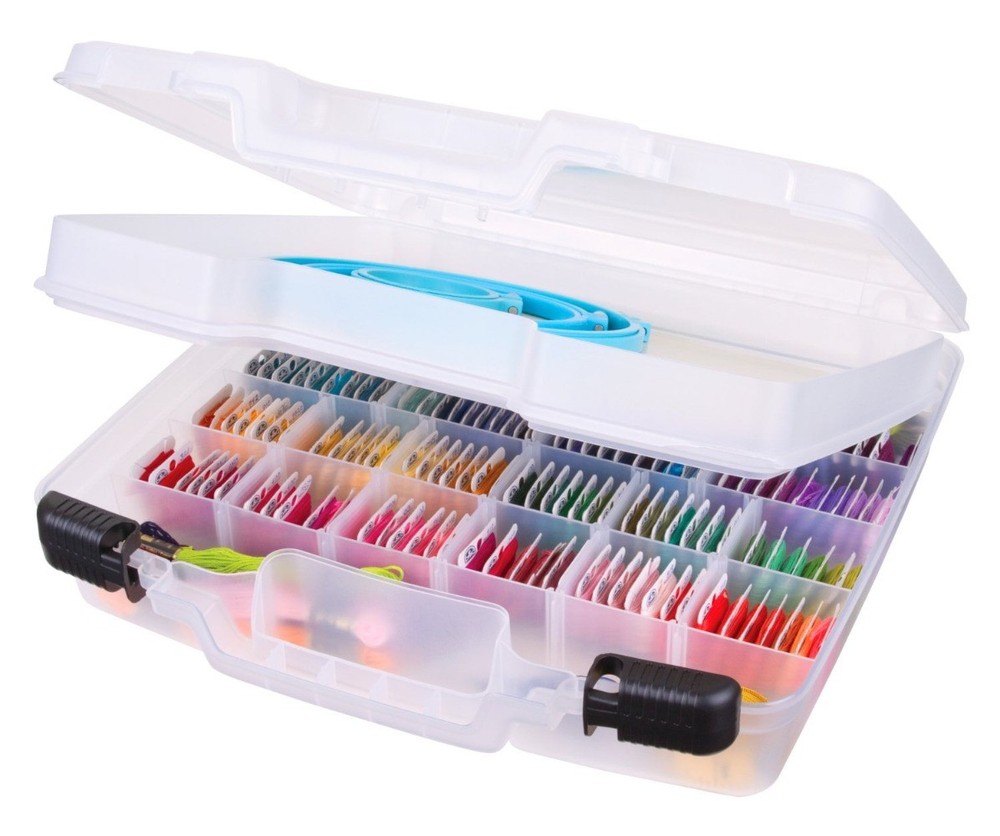 Quick View Craft Storage Case, 15" Deep Base, Divided With Lift-Out Compartment