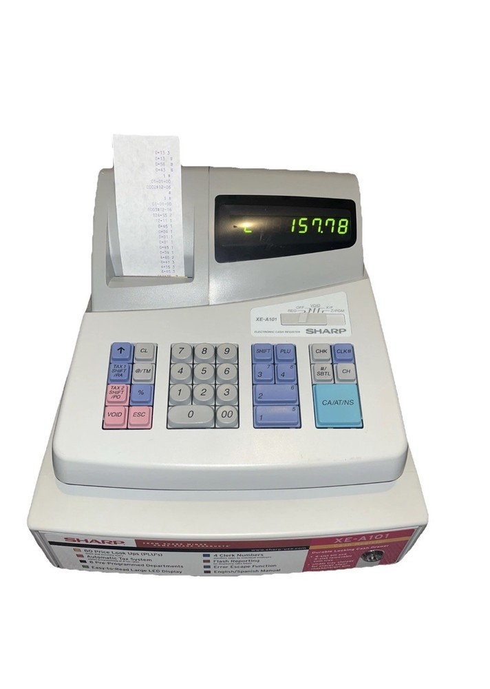 Sharp XE-A101 Electronic Cash Register  TESTED with Key