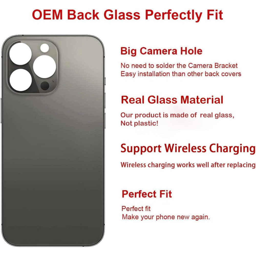 OEM Back Glass Replacement for iPhone 13 Pro Max 6.7 Graphite w/ Tools