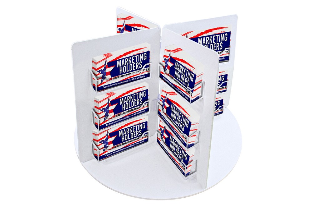 24 Multi Pockets Rotating Countertop Organizer Display Premium White