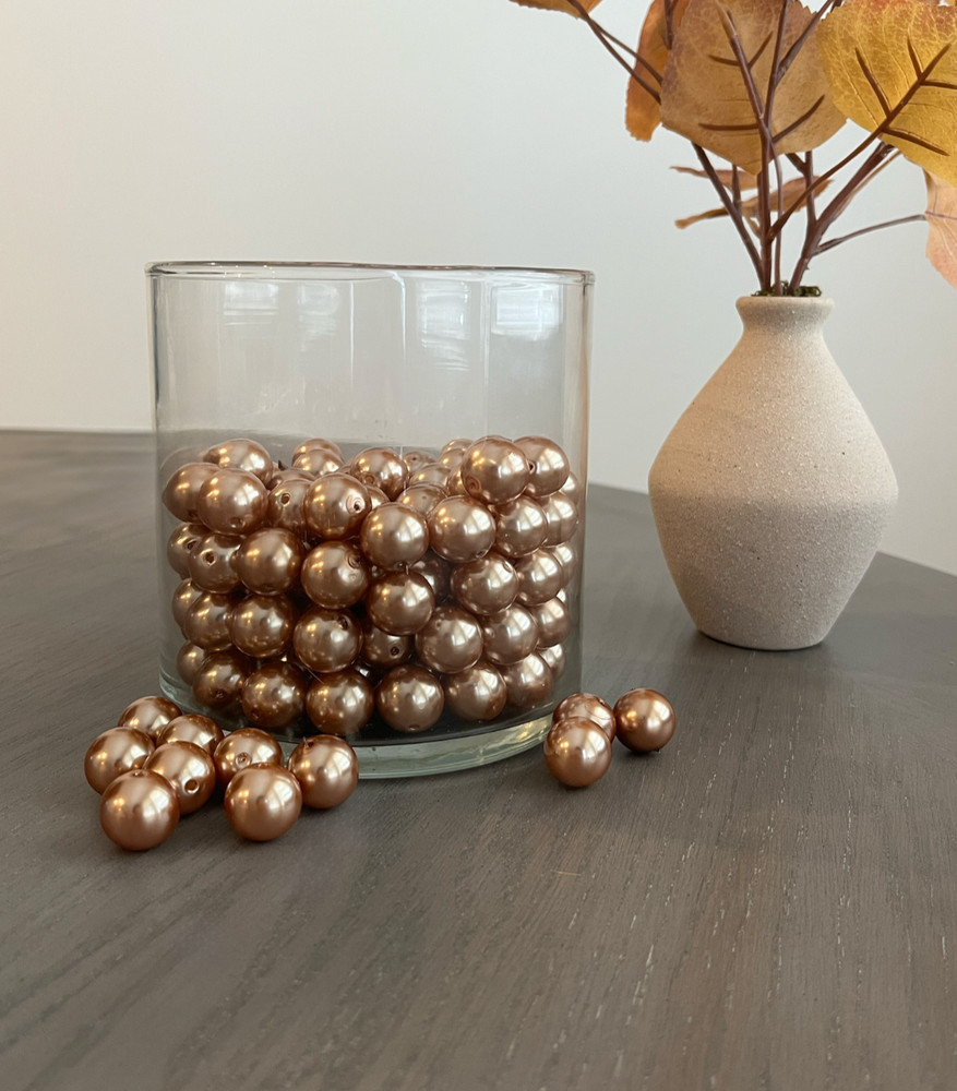 GOLD Solid Plastic Round PEARLS With hole through it Choose Size & Amount