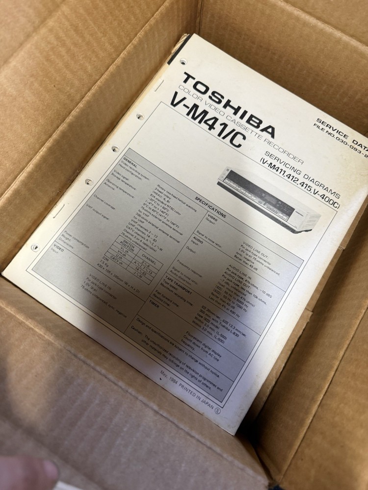 Original VCR Service Manuals