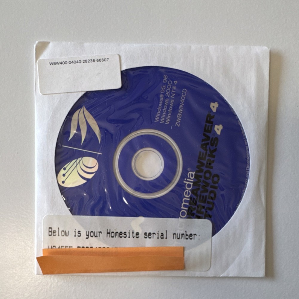 Macromedia Dreamweaver Fireworks Studio 4 Web Design Software for Windows