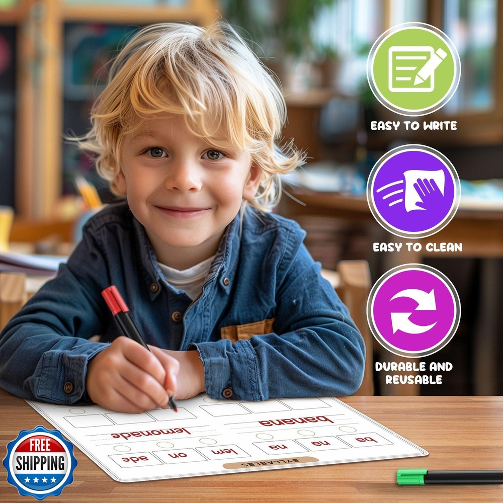 SCRIBBLEDO Phonemic Awareness Sounds and Blends Dry Erase Sheets 9”x12” Phoni